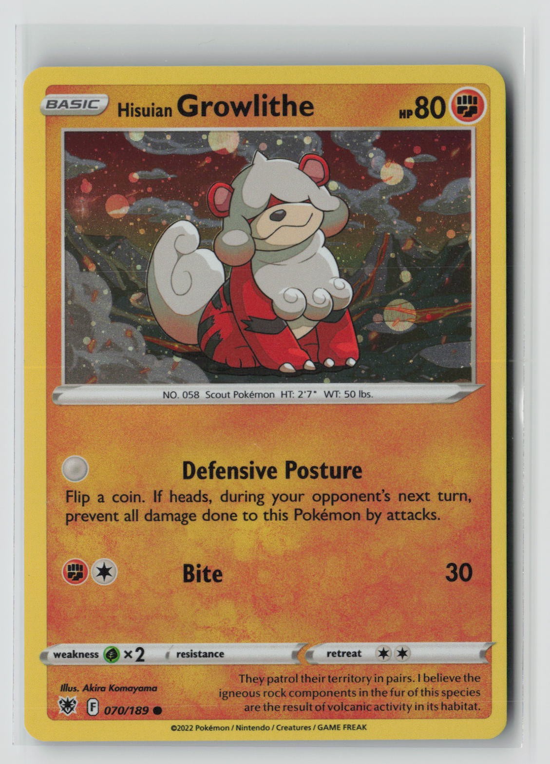 Hisuian Growlithe - 070/189 (Cosmos Holo)