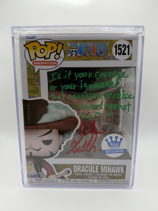 Dracule Mihawk One Piece Funko Shop Signed By John Gremillion With JSA  W/ Case0