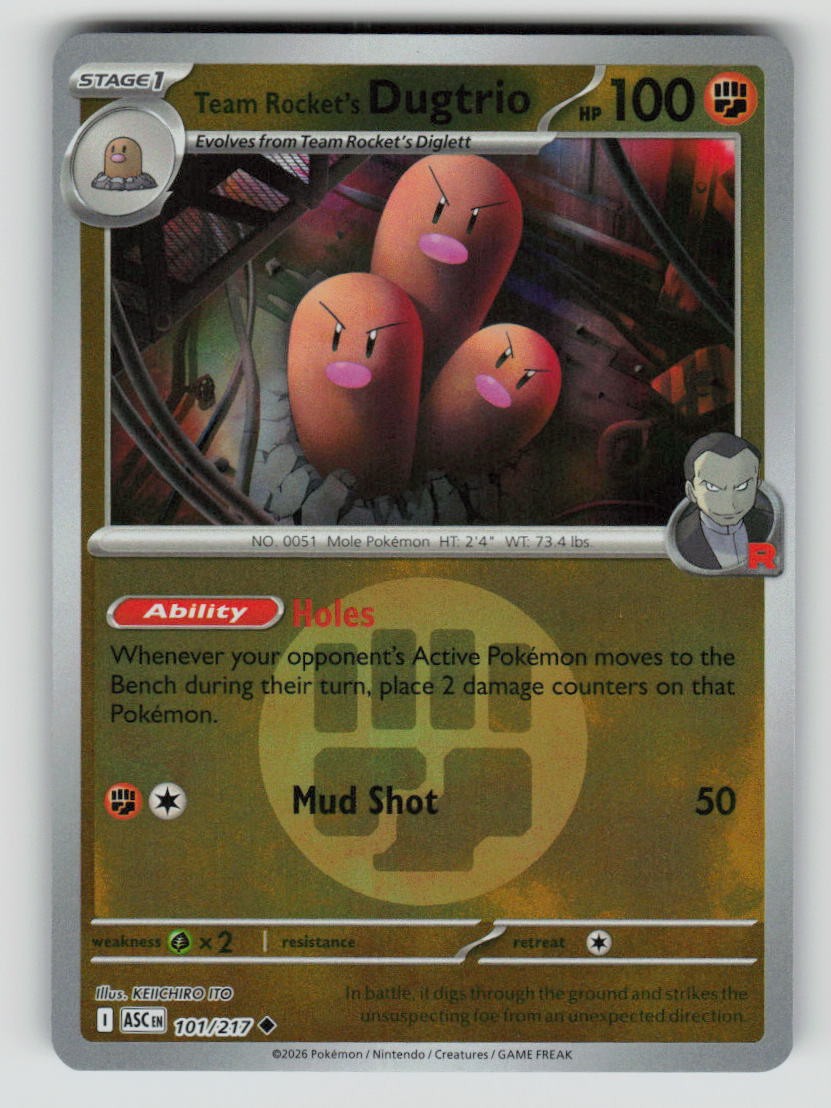 Team Rocket's Dugtrio - 101/217 (Energy Symbol Pattern)