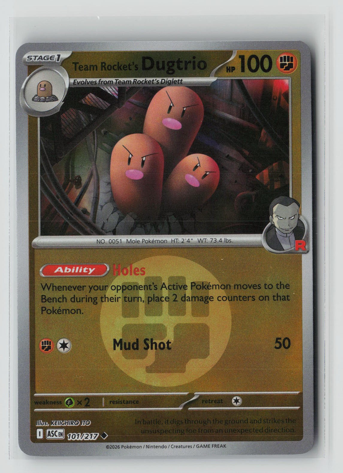 Team Rocket's Dugtrio - 101/217 (Energy Symbol Pattern)