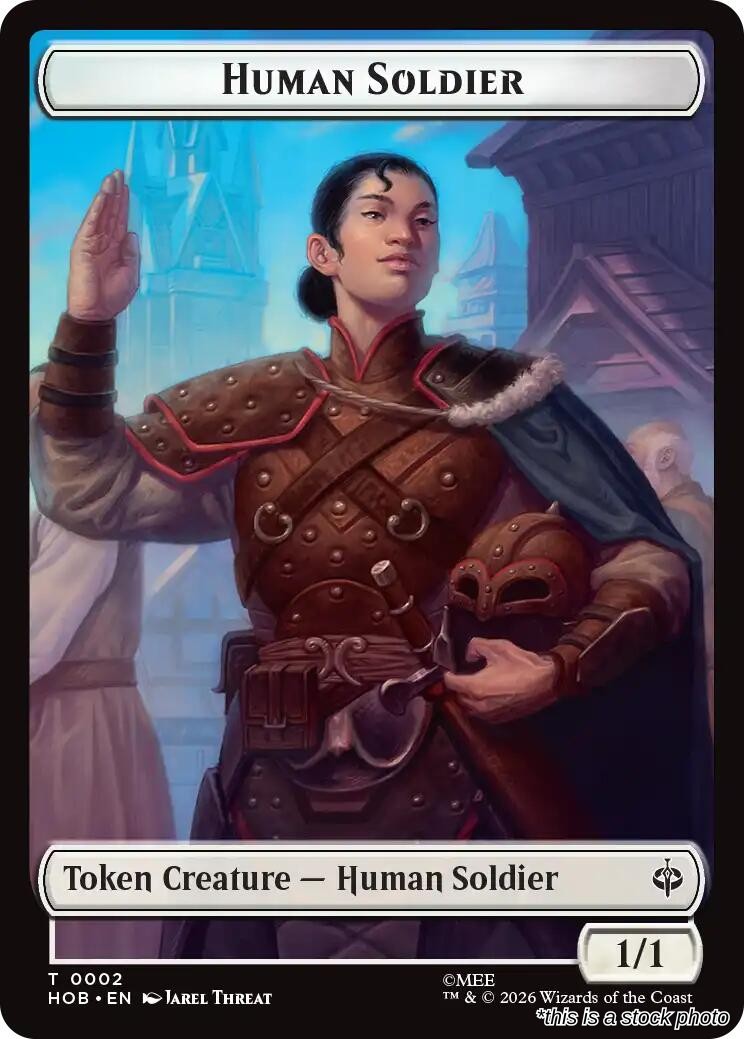 Human Soldier // Treasure (0012) Double-Sided Token